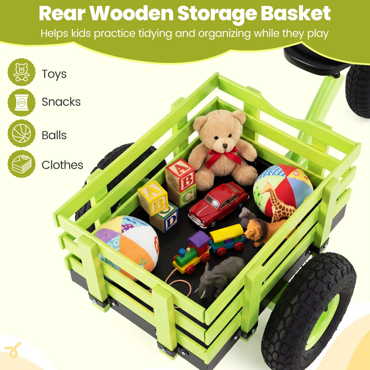 Kids Tricycle with 15 Inch Inflatable Rubber Tires