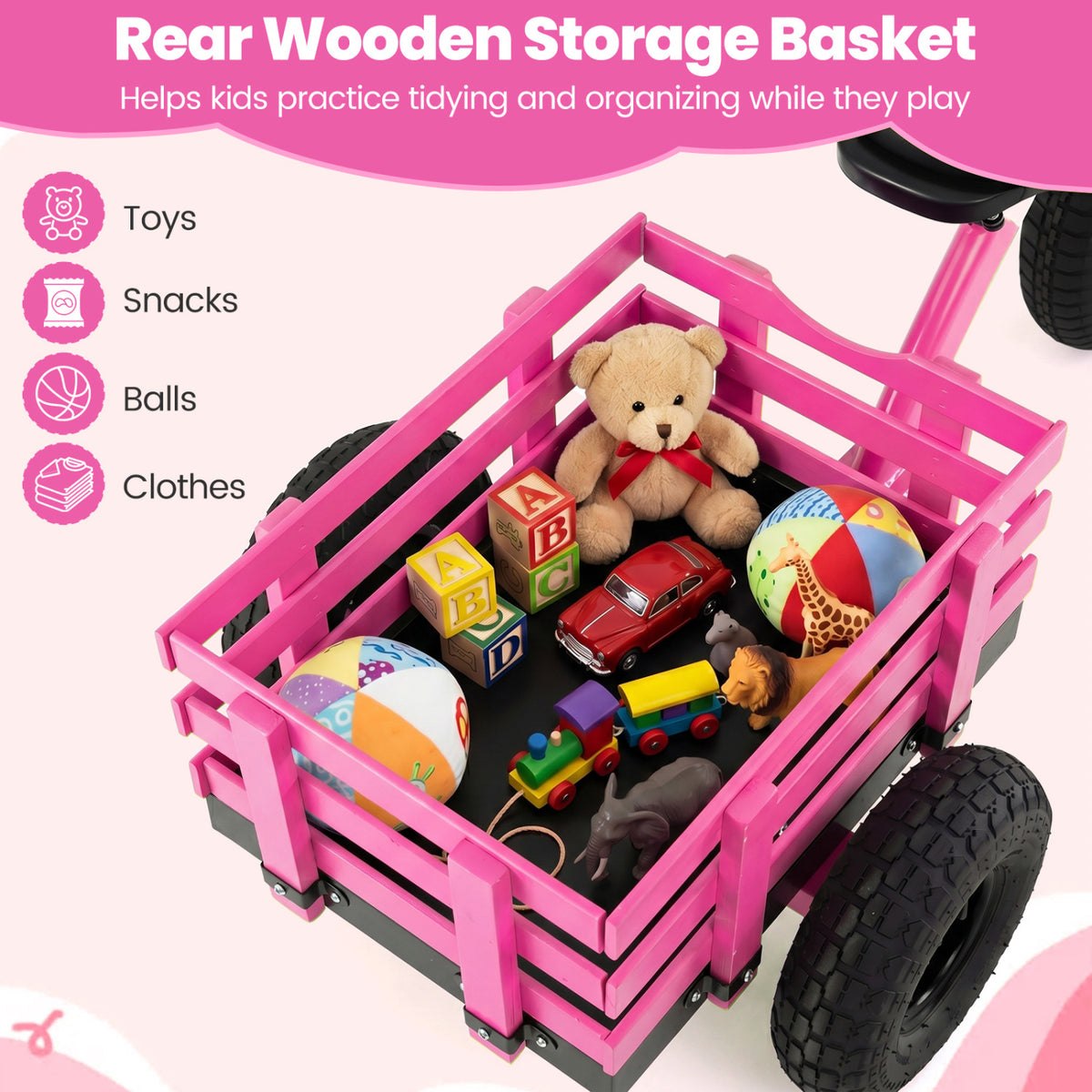 Kids Tricycle with 15 Inch Inflatable Rubber Tires