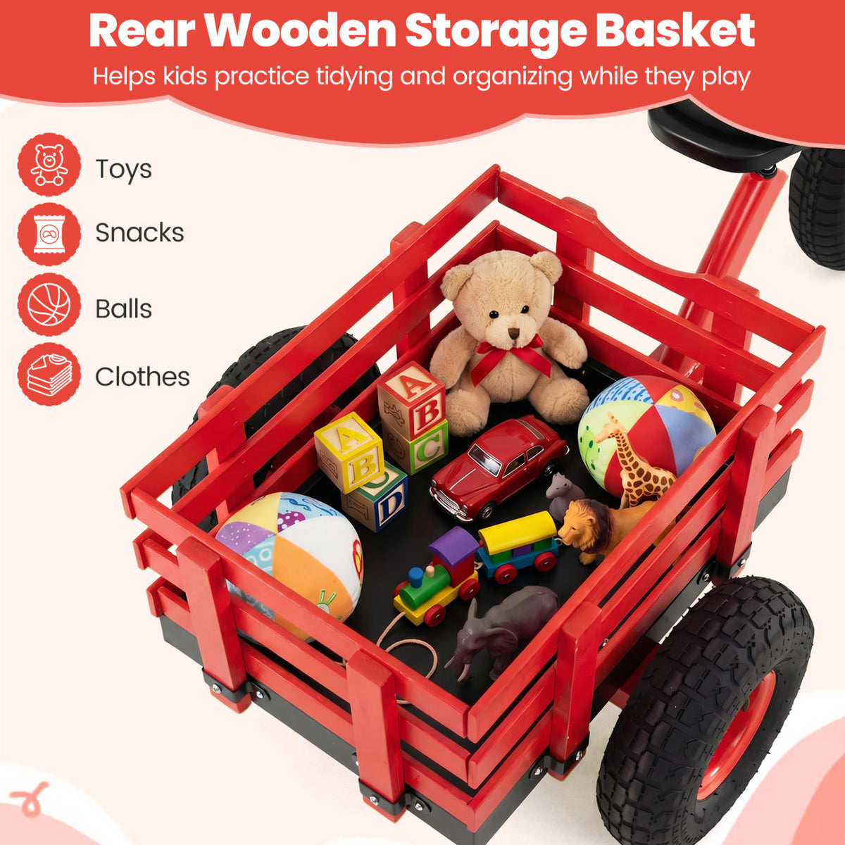 Kids Tricycle with 15 Inch Inflatable Rubber Tires