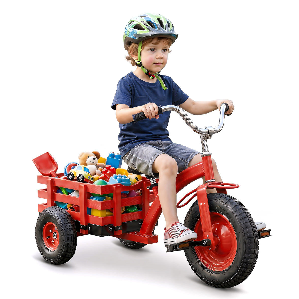 Kids Tricycle with 15 Inch Inflatable Rubber Tires