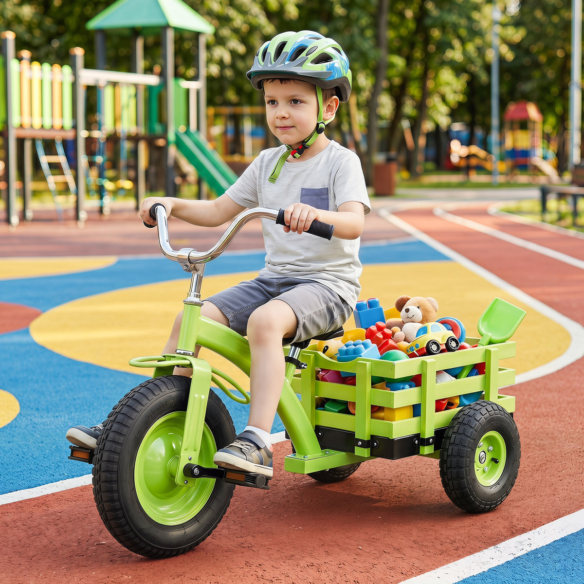 Kids Tricycle with 15 Inch Inflatable Rubber Tires