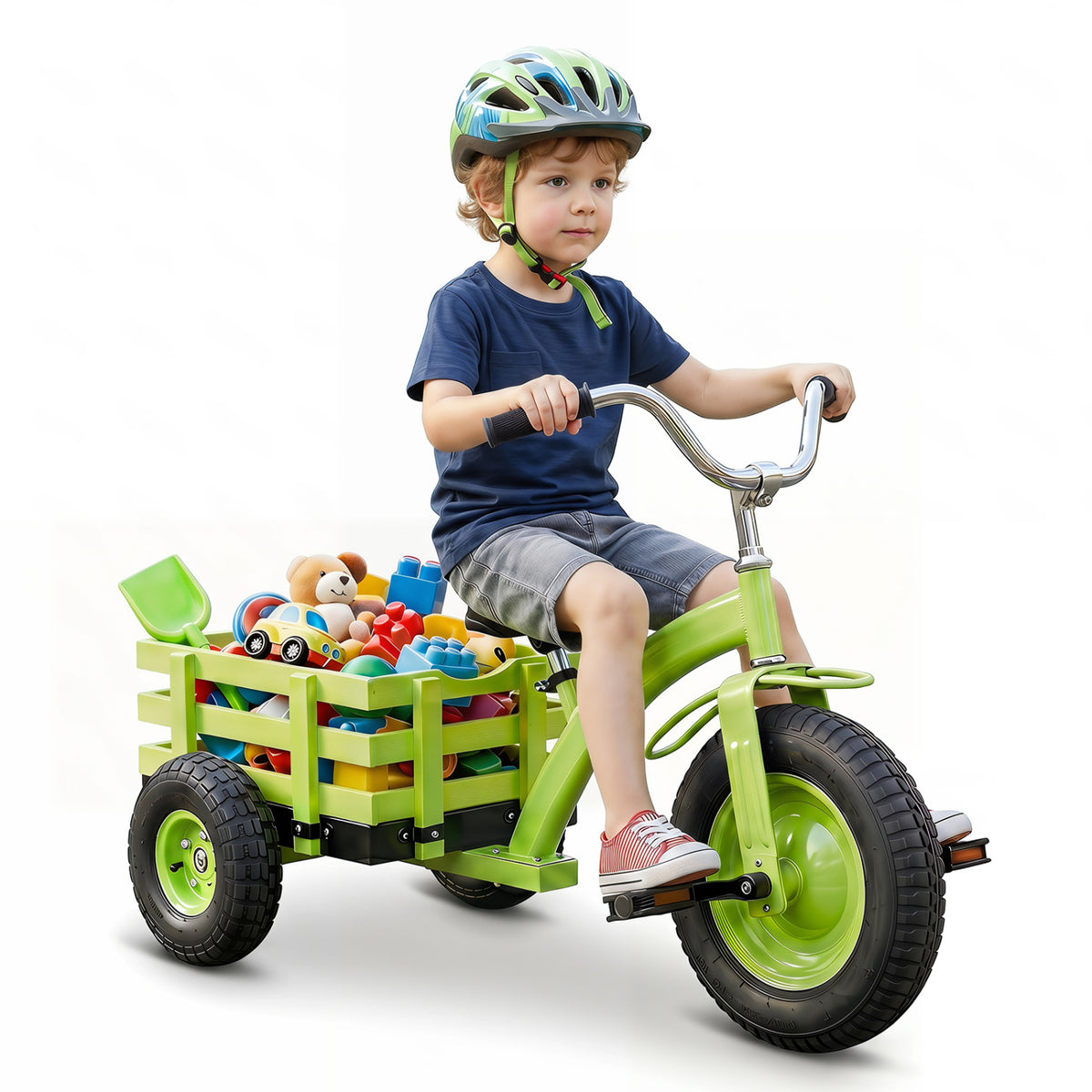 Kids Tricycle with 15 Inch Inflatable Rubber Tires