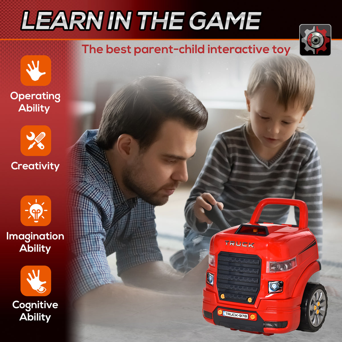 Smart Truck Engine Toy Set for Kids - Mini Car Service Station, Kids Tool Set Included, Suitable for 3-5 Years Old-Toys & Games > Baby & Toddler Toys > Toy Playsets > Workbench Toy Sets-DECOROLALA