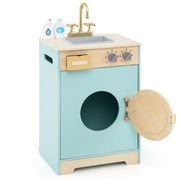 Kids Washer Playset Toy Washing Machine with Laundry Detergent-Blue-Pretend Toys-DECOROLALA