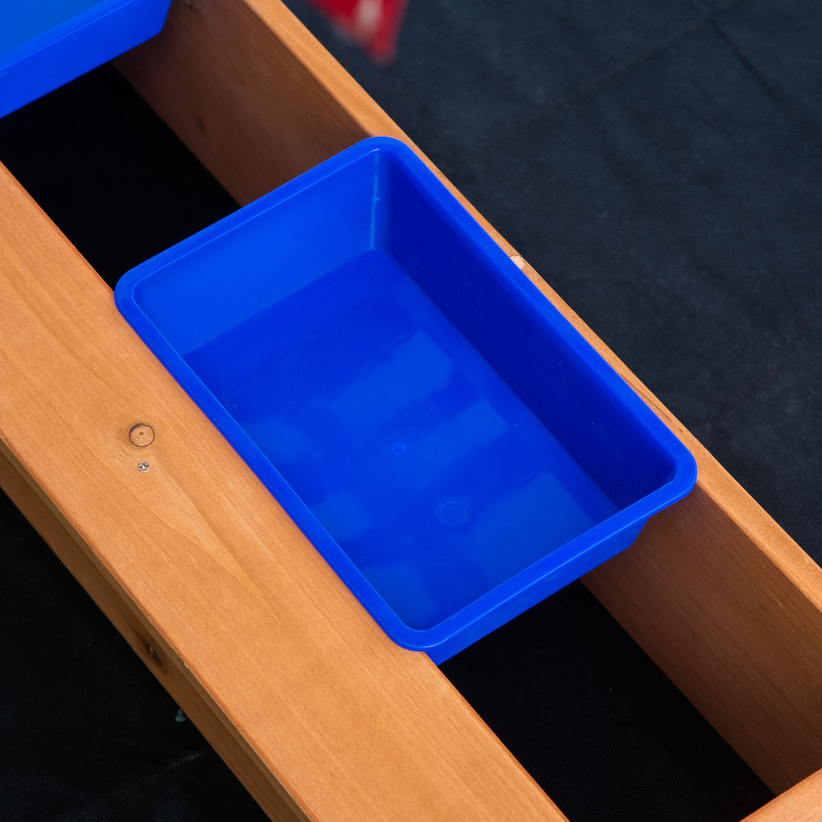 Kids Wooden Sandbox, Children Play Sand Station Outdoor with Adjustable Height Cover Lid, Bottom Liner, Seat, Plastic Basins, for 3-7 Years Old Boys and Girls-Sandboxes-DECOROLALA