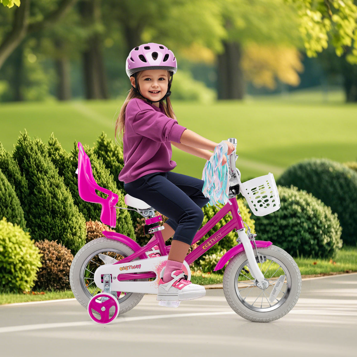Kids Bike with Training Wheels and 2 Brake System for 3-4 Years Old