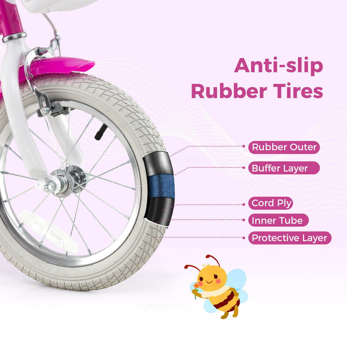 Kids Bike with Training Wheels and 2 Brake System for 3-4 Years Old