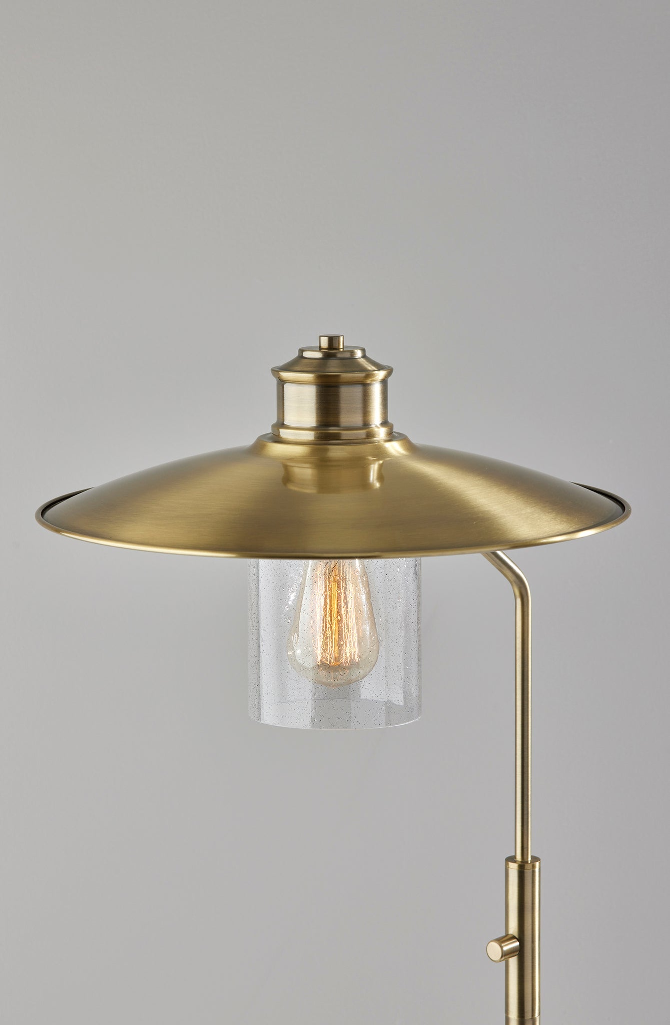 Kieran Antique Brass Floor Lamp - Clear Glass-Lighting-DECOROLALA