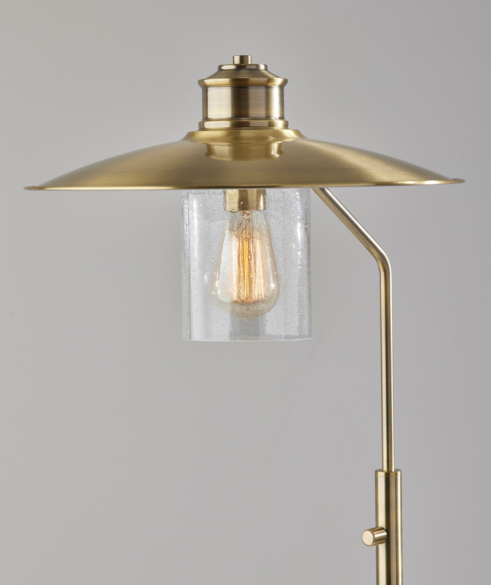 Kieran Antique Brass Floor Lamp - Clear Glass-Lighting-DECOROLALA