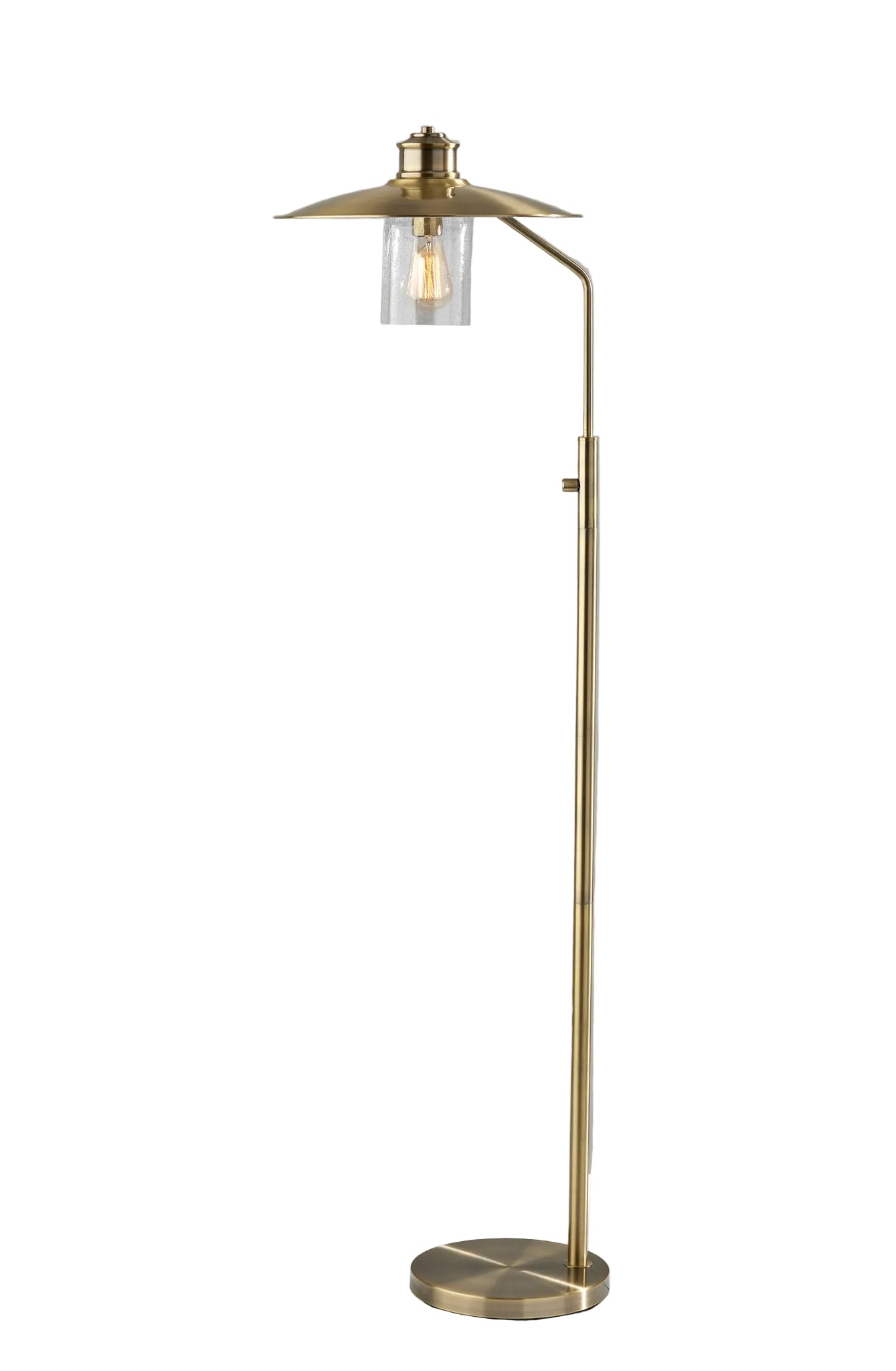 Kieran Antique Brass Floor Lamp - Clear Glass-Lighting-DECOROLALA