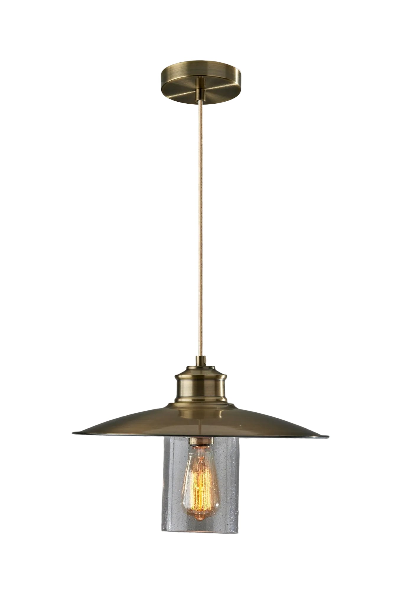 Kieran Pendant Light Antique Brass-Lighting-DECOROLALA