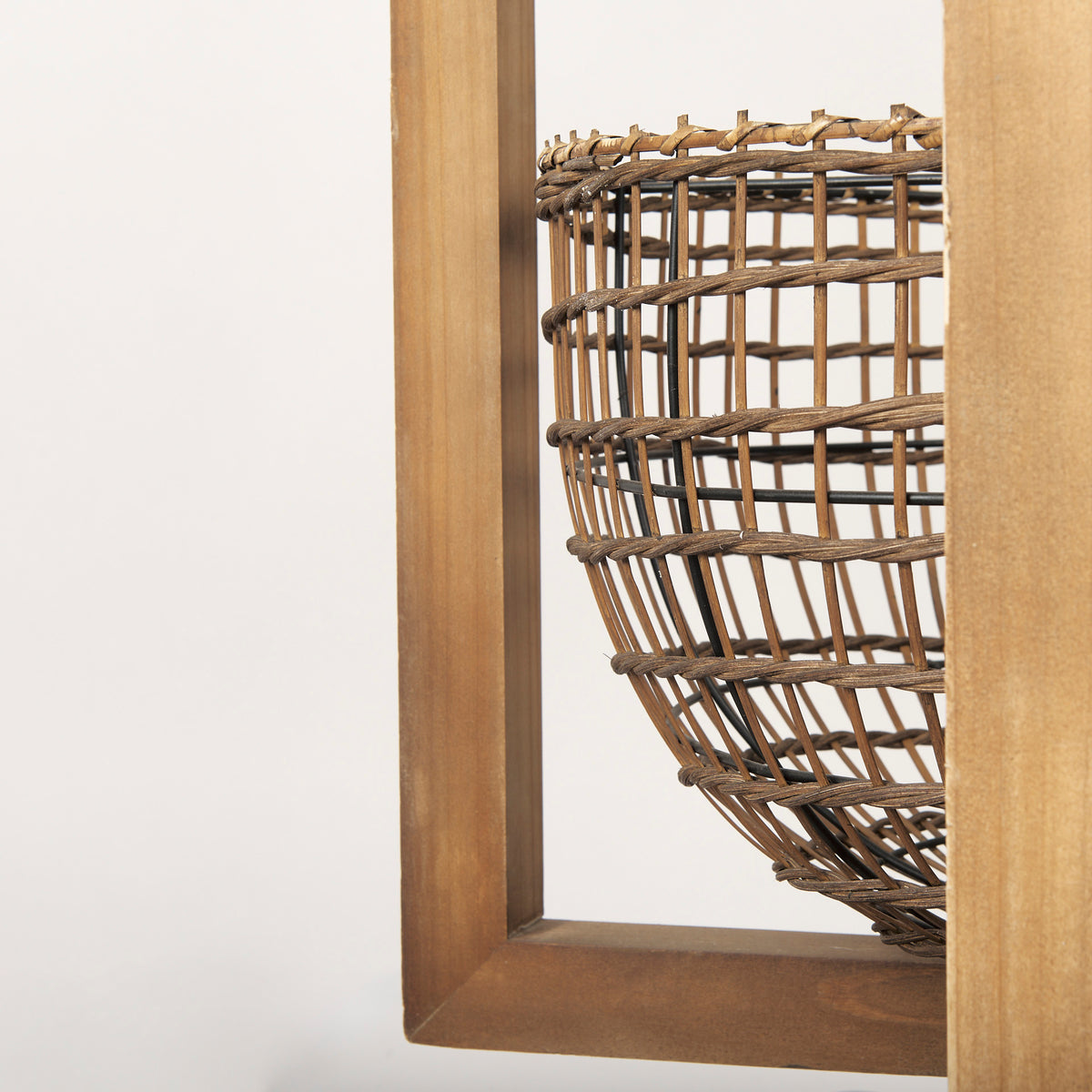 Kiley Warm Wood Basket Lantern Pendant Light-Pendant Lighting-DECOROLALA