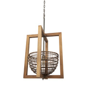 Kiley Warm Wood Basket Lantern Pendant Light-Pendant Lighting-DECOROLALA