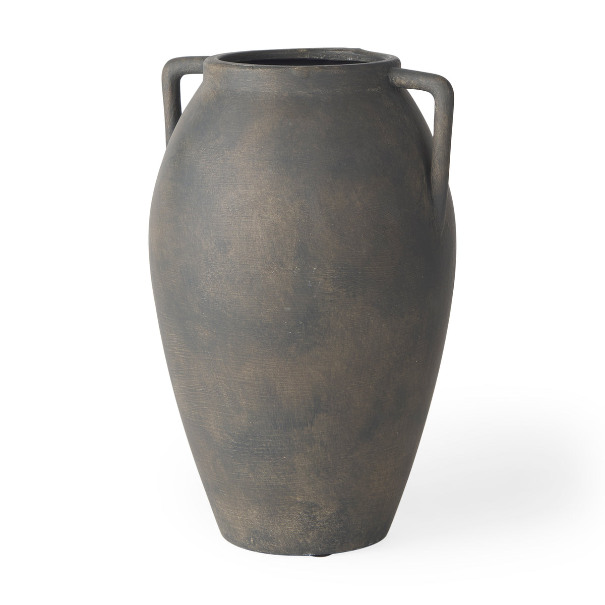 Kilian Medium Brown-Gray Double Ear Vase-Vase-DECOROLALA