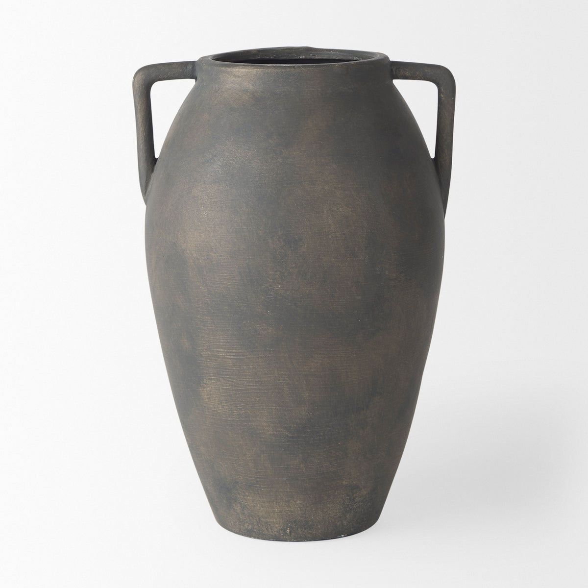 Kilian Medium Brown-Gray Double Ear Vase-Vase-DECOROLALA