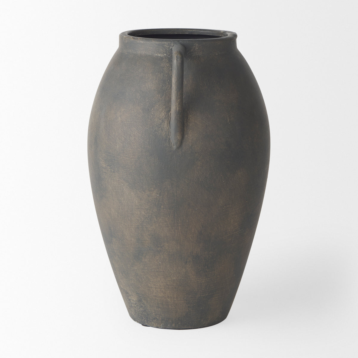 Kilian Medium Brown-Gray Double Ear Vase-Vase-DECOROLALA