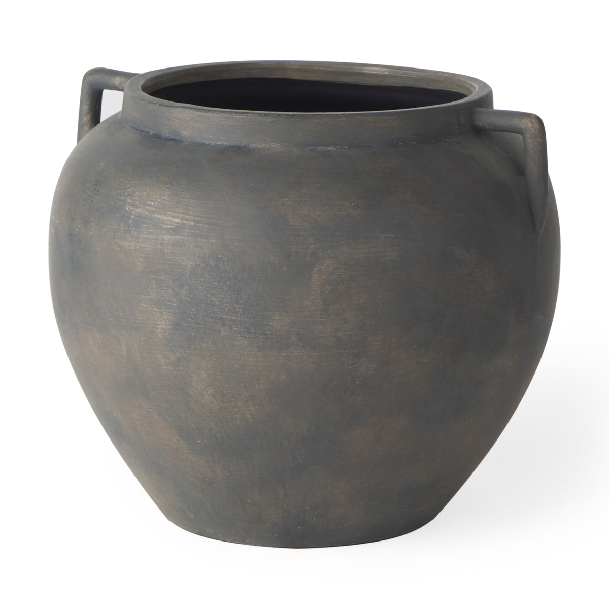 Kilian Short Brown-Gray Double Ear Vase-Vase-DECOROLALA