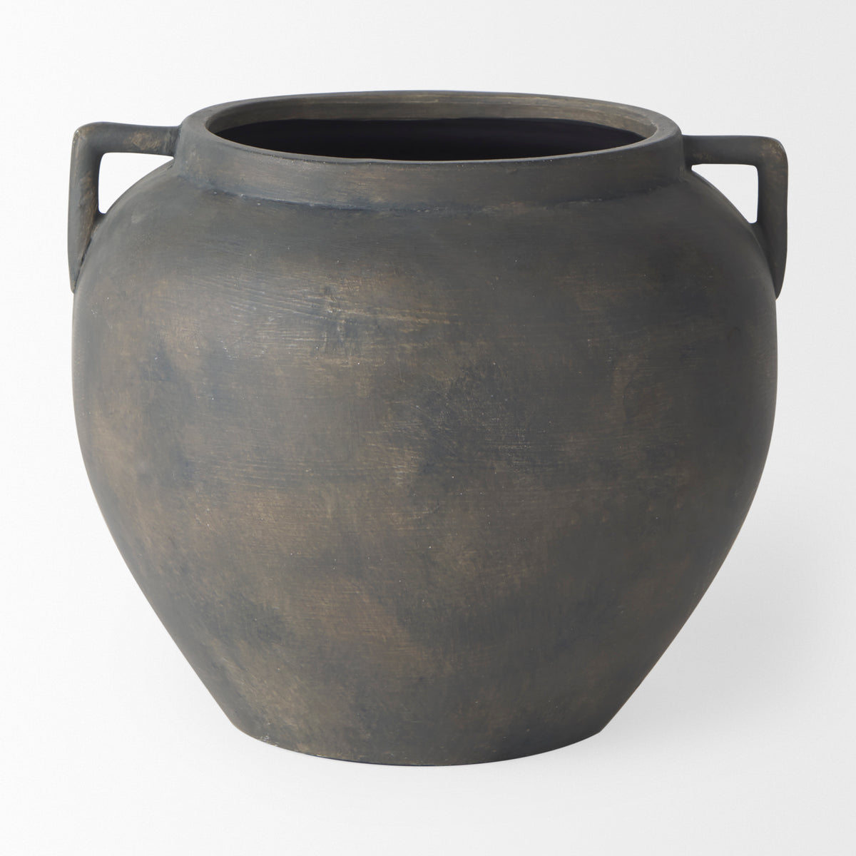 Kilian Short Brown-Gray Double Ear Vase-Vase-DECOROLALA