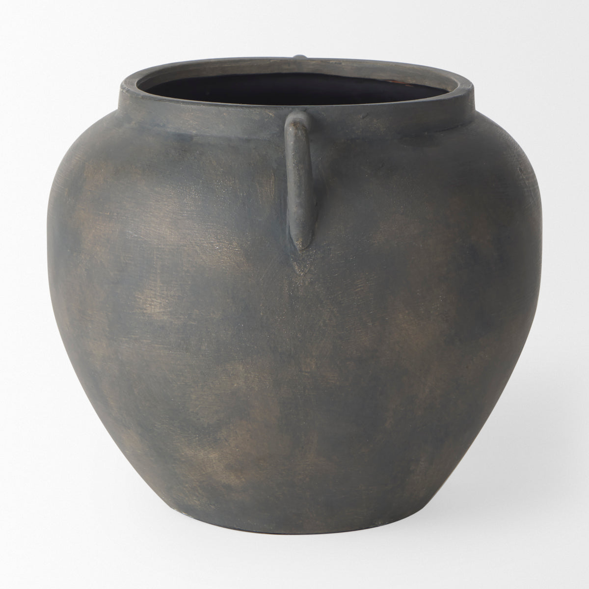Kilian Short Brown-Gray Double Ear Vase-Vase-DECOROLALA