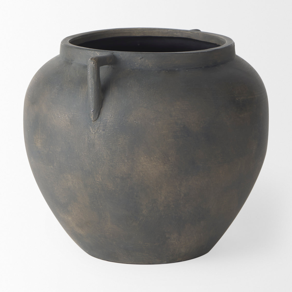 Kilian Short Brown-Gray Double Ear Vase-Vase-DECOROLALA