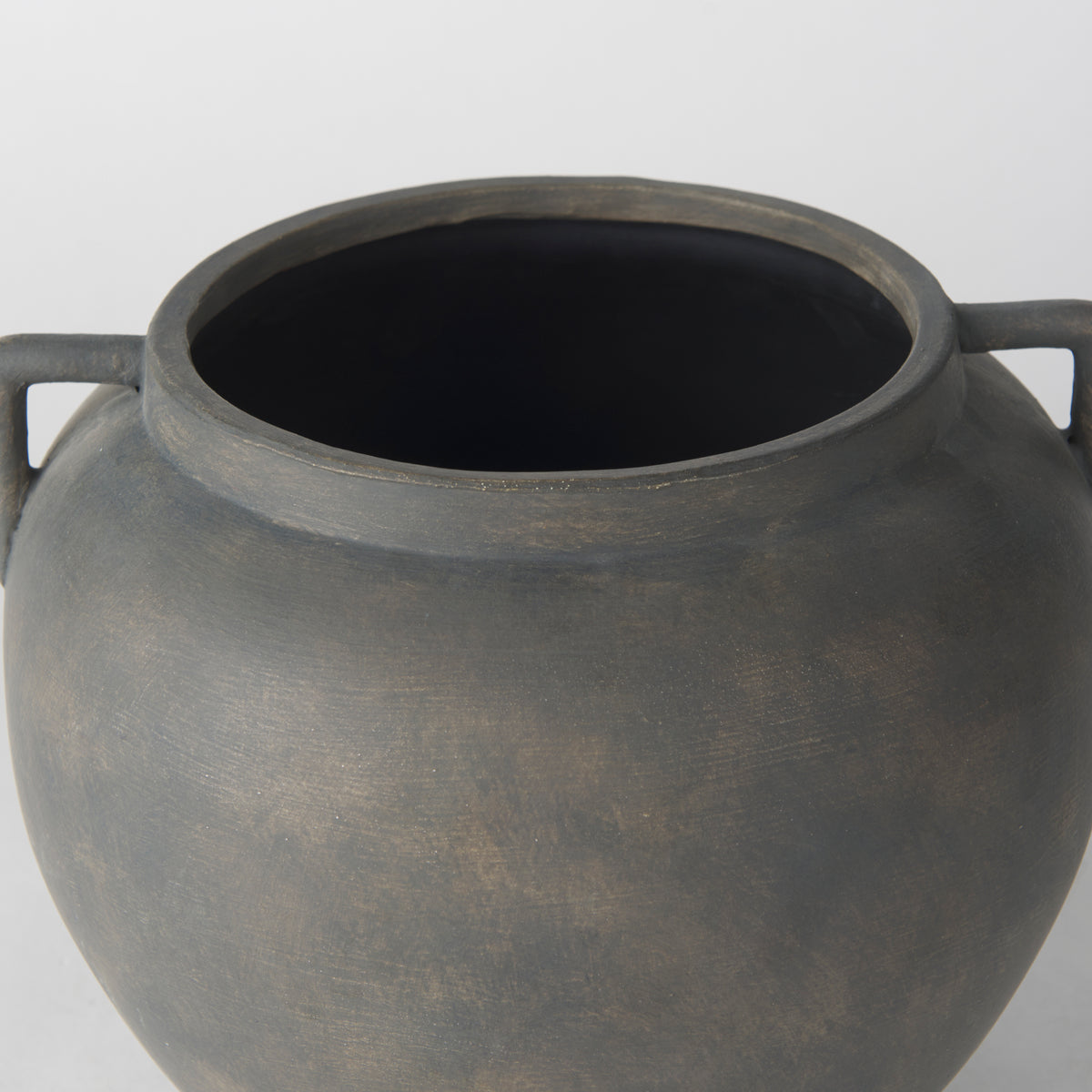 Kilian Short Brown-Gray Double Ear Vase-Vase-DECOROLALA