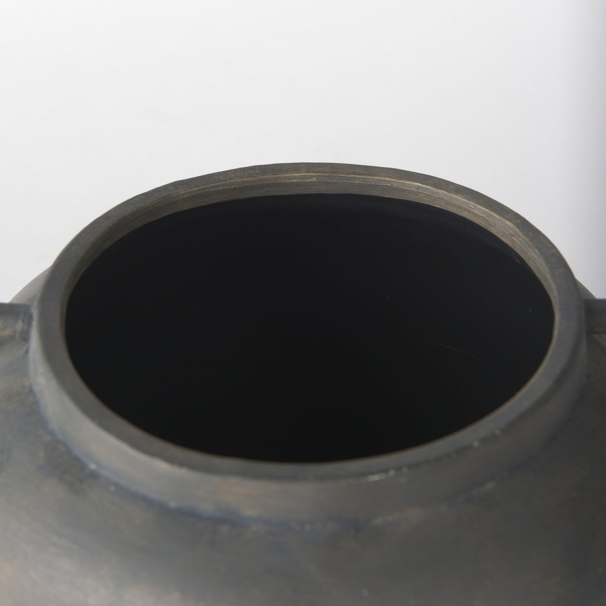 Kilian Short Brown-Gray Double Ear Vase-Vase-DECOROLALA