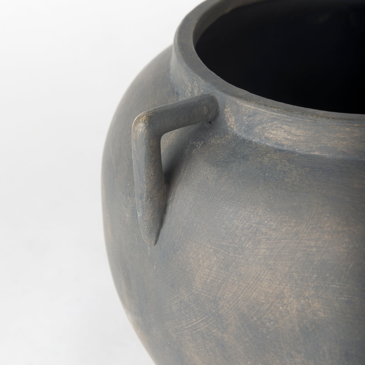 Kilian Short Brown-Gray Double Ear Vase-Vase-DECOROLALA