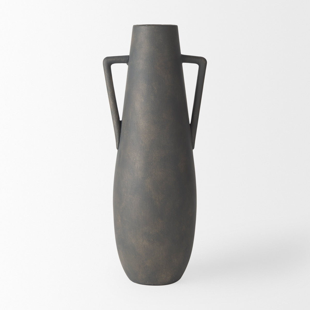 Kilian Tall Matte Brown-Gray Double Ear Vase-Vase-DECOROLALA