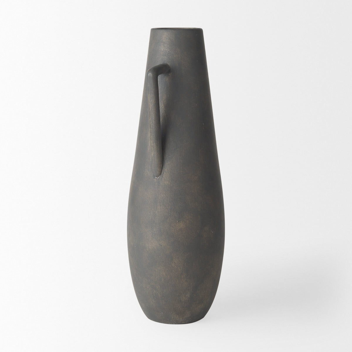 Kilian Tall Matte Brown-Gray Double Ear Vase-Vase-DECOROLALA