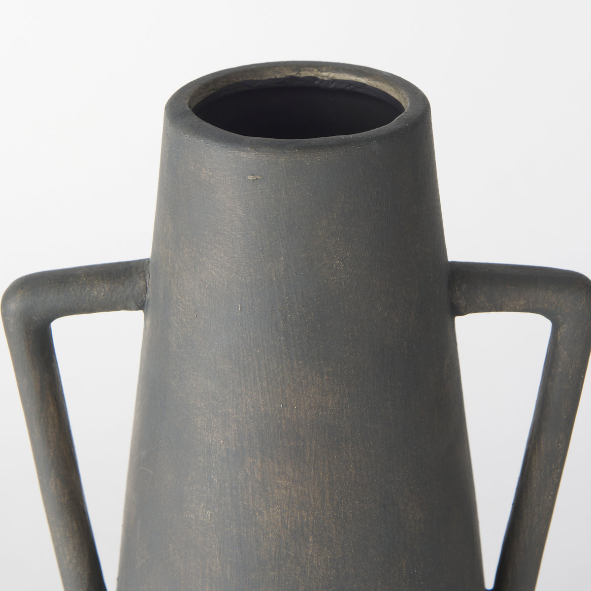 Kilian Tall Matte Brown-Gray Double Ear Vase-Vase-DECOROLALA