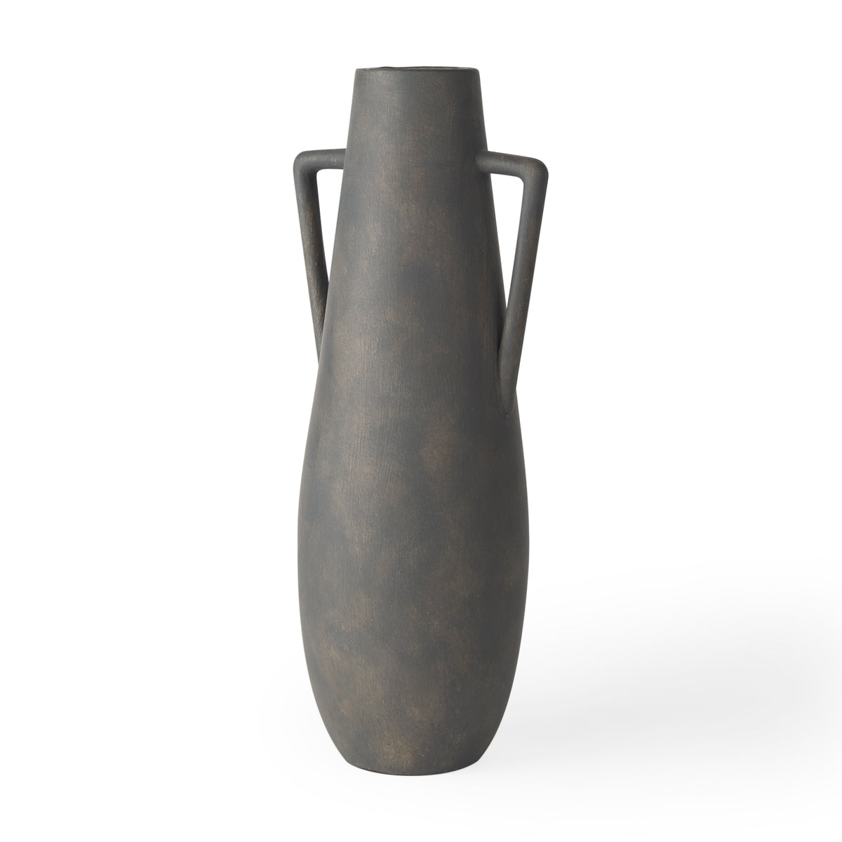 Kilian Tall Matte Brown-Gray Double Ear Vase-Vases-DECOROLALA