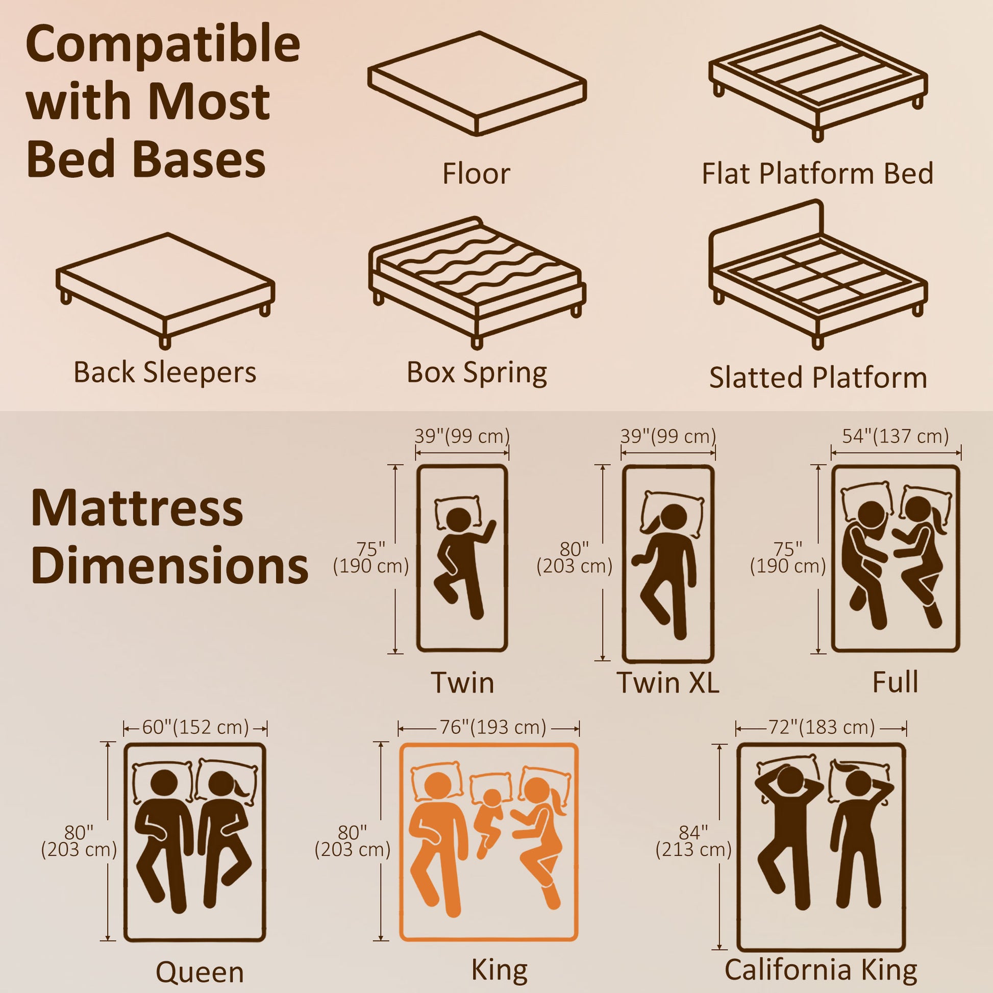 King Mattress 10" Memory Foam - White-DECOROLALA