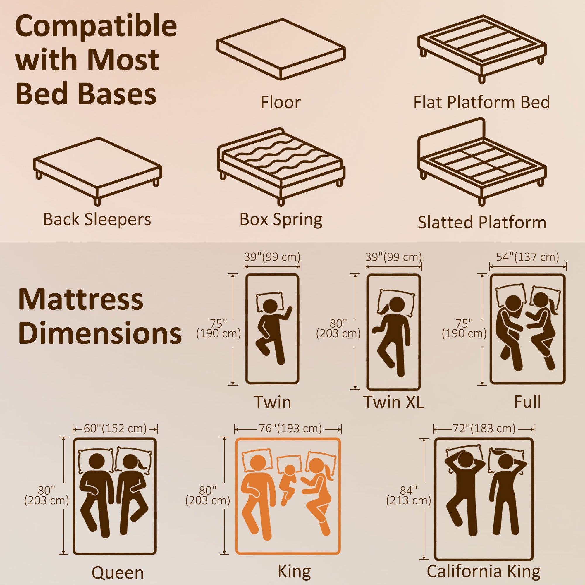 King Mattress 10" Memory Foam - White-DECOROLALA