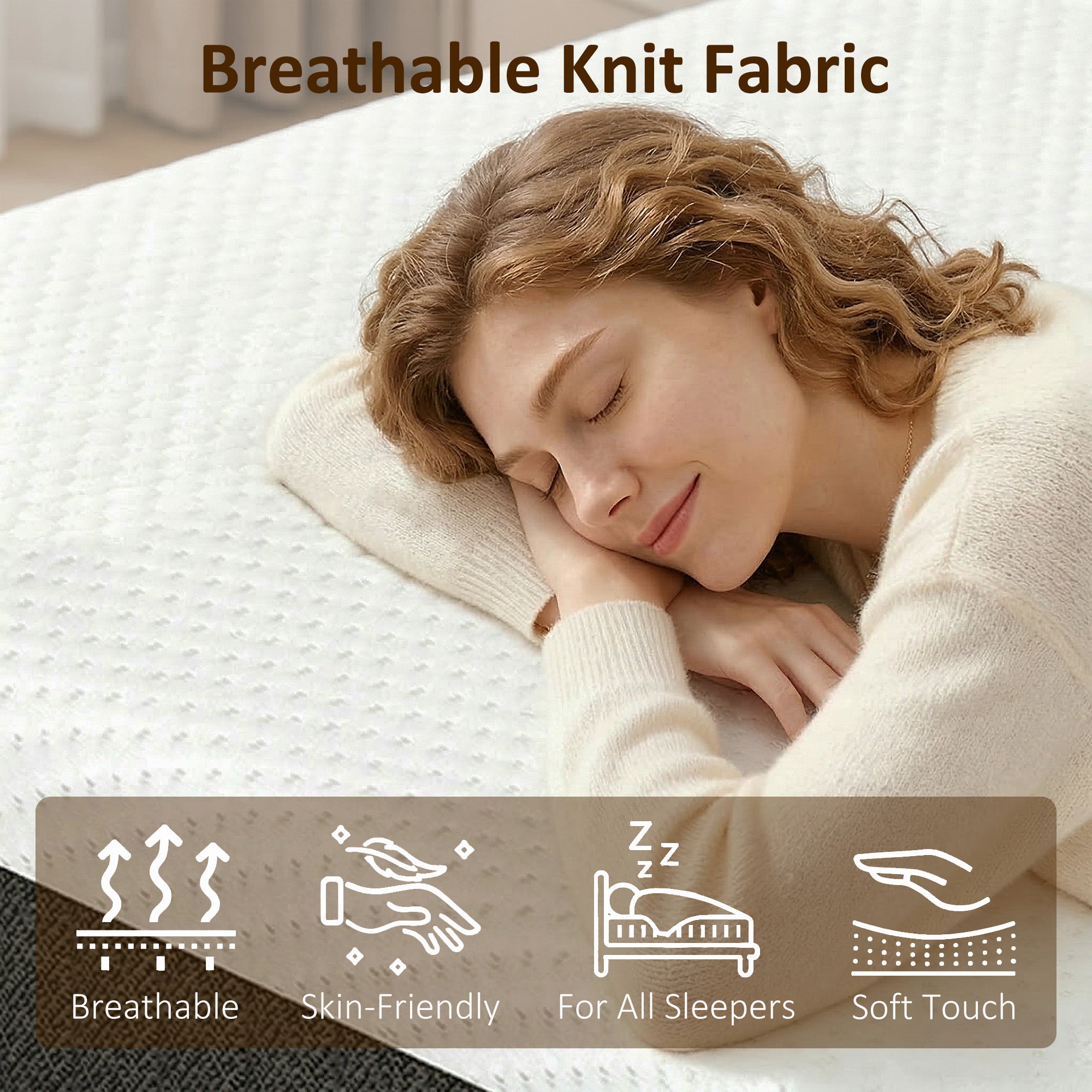 King Mattress 10" Memory Foam - White-DECOROLALA