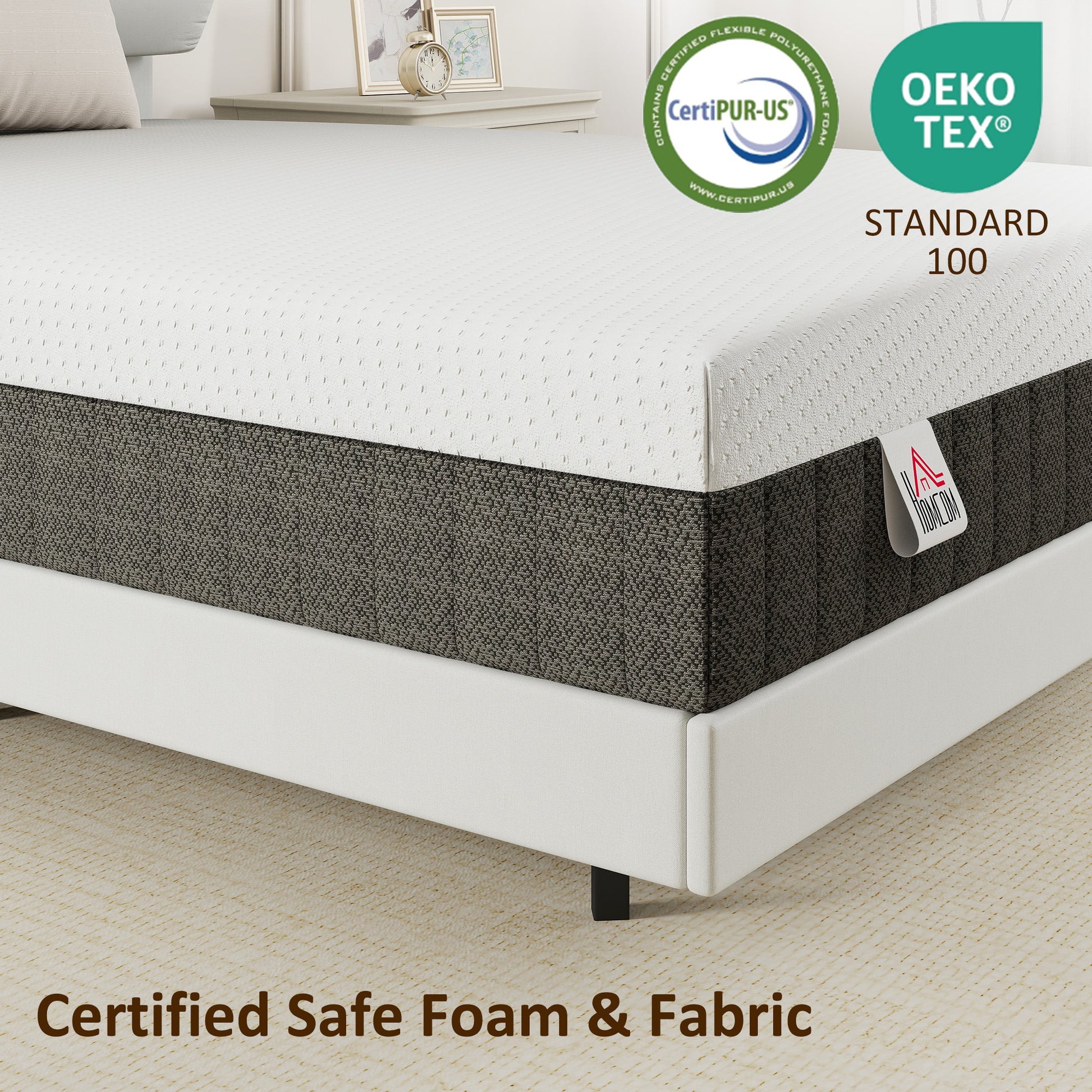 King Mattress 10" Memory Foam - White-DECOROLALA