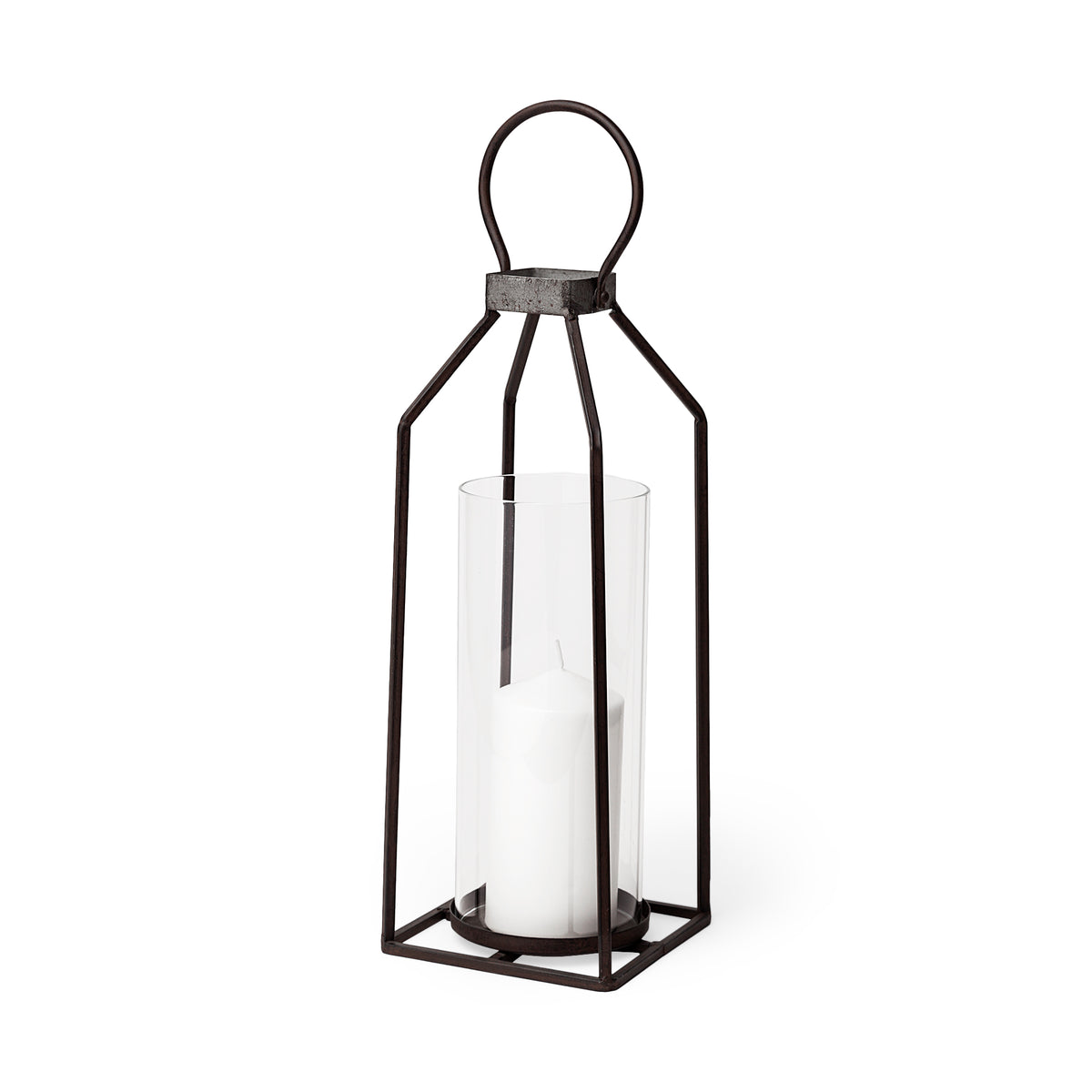 Kingston I Large Rustic Metal Framed Table Candle Holder-Table Candle Holders-DECOROLALA