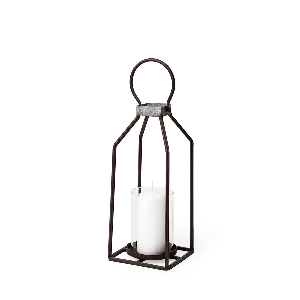 Kingston II Small Rustic Metal Framed Table Candle Holder-Table Candle Holders-DECOROLALA