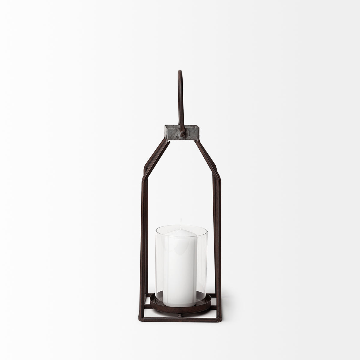 Kingston II Small Rustic Metal Framed Table Candle Holder-Table Candle Holders-DECOROLALA