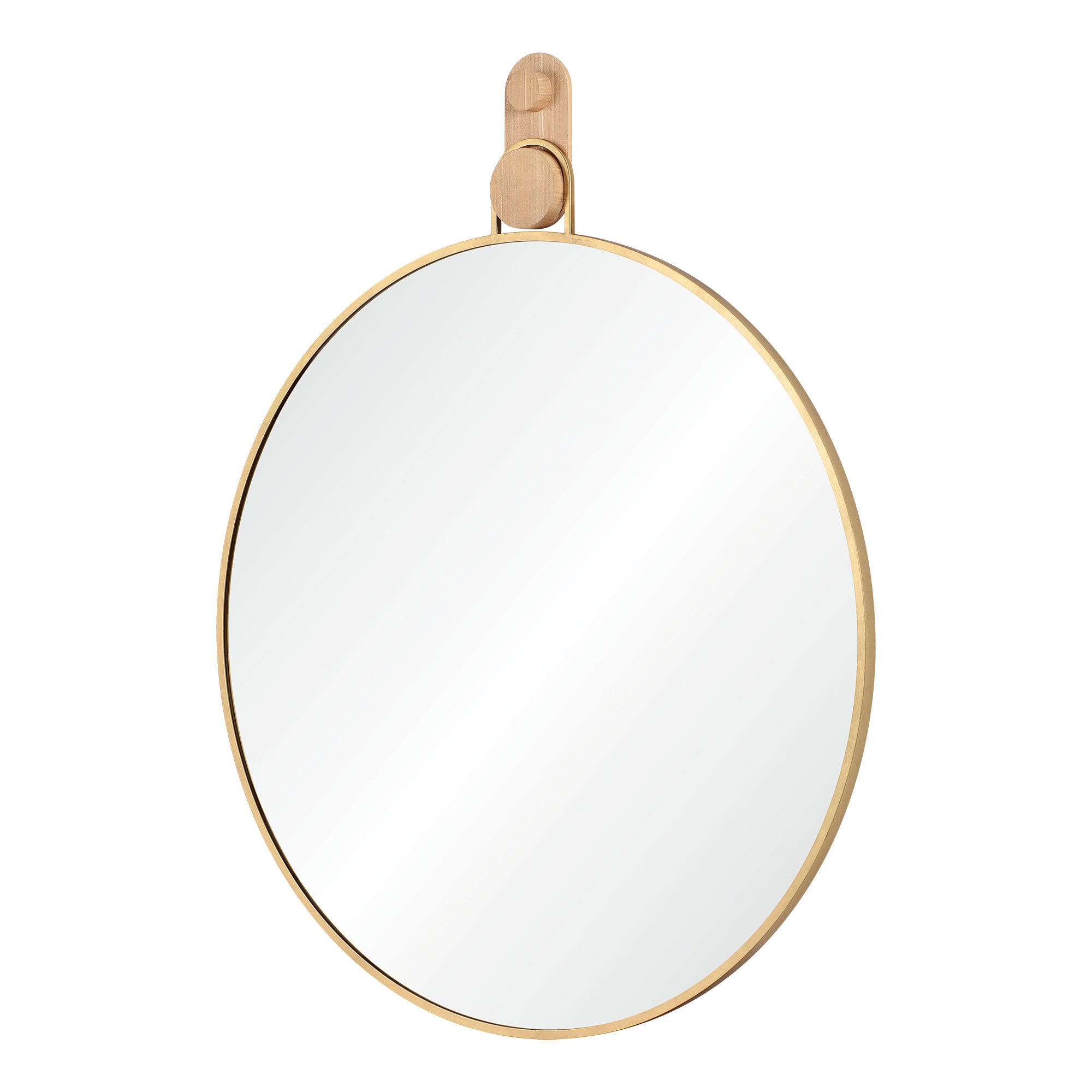 Kinsley 49" Tall Round Wall Mirror, Yellow-Mirror-DECOROLALA