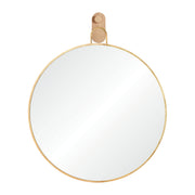 Kinsley 49" Tall Round Wall Mirror, Yellow-Mirrors-DECOROLALA