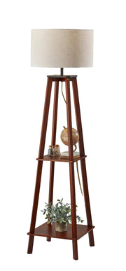 Kirby Floor Lamp with Storage - Walnut 59.75"-Lighting-DECOROLALA