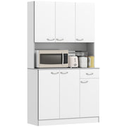 Kitchen Buffet Hutch 71" White 6 Door-DECOROLALA