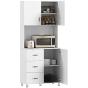 Kitchen Buffet Hutch Cabinet - White 72"-DECOROLALA