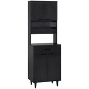 Kitchen Buffet with Hutch - Black 70.75"H Storage-DECOROLALA