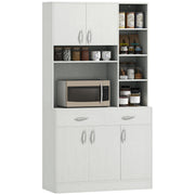 Kitchen Hutch Cabinet 71" Ash White-DECOROLALA