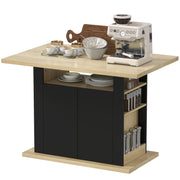 Kitchen Island Dining Table with Storage - Black-DECOROLALA
