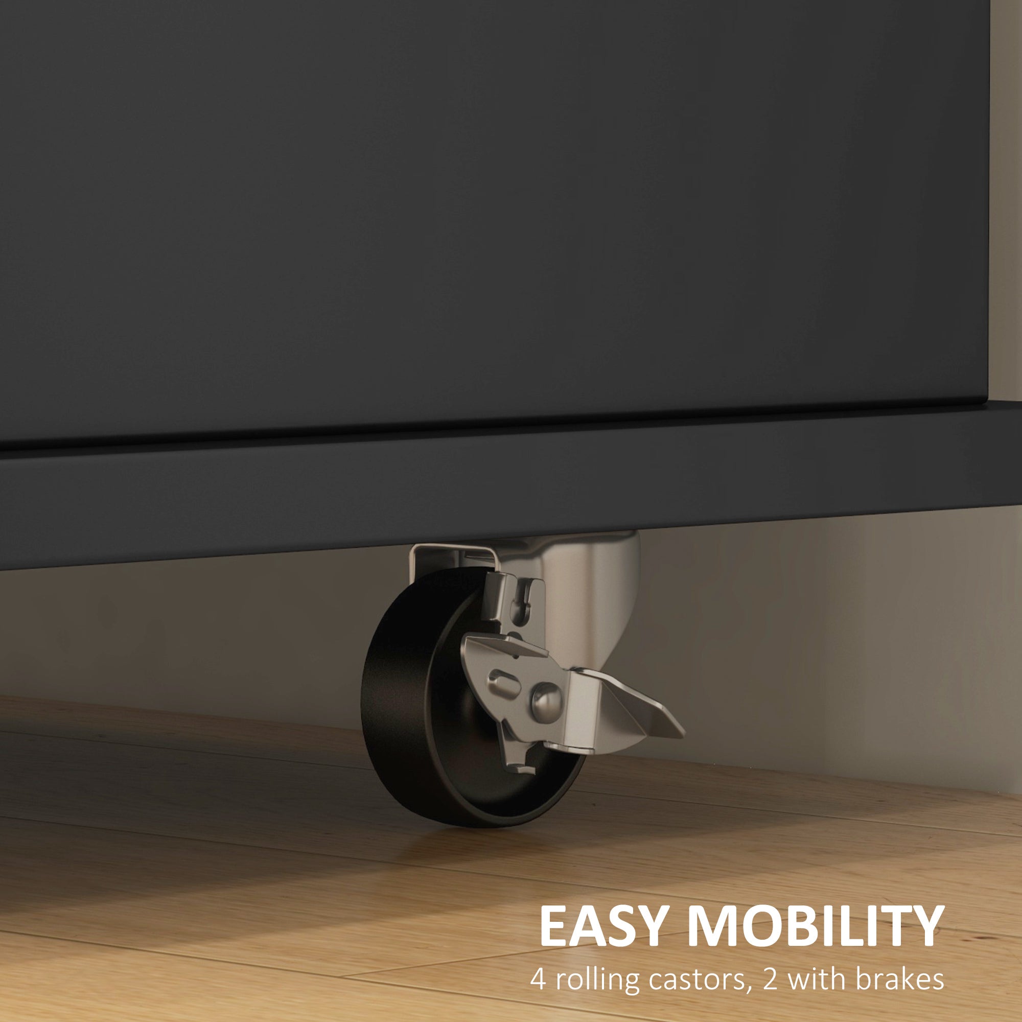 Kitchen Island on Wheels with Drop Leaf - Black 45" W-DECOROLALA