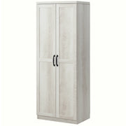 Kitchen Pantry Cabinet 63" 5-Tier Distressed White-DECOROLALA