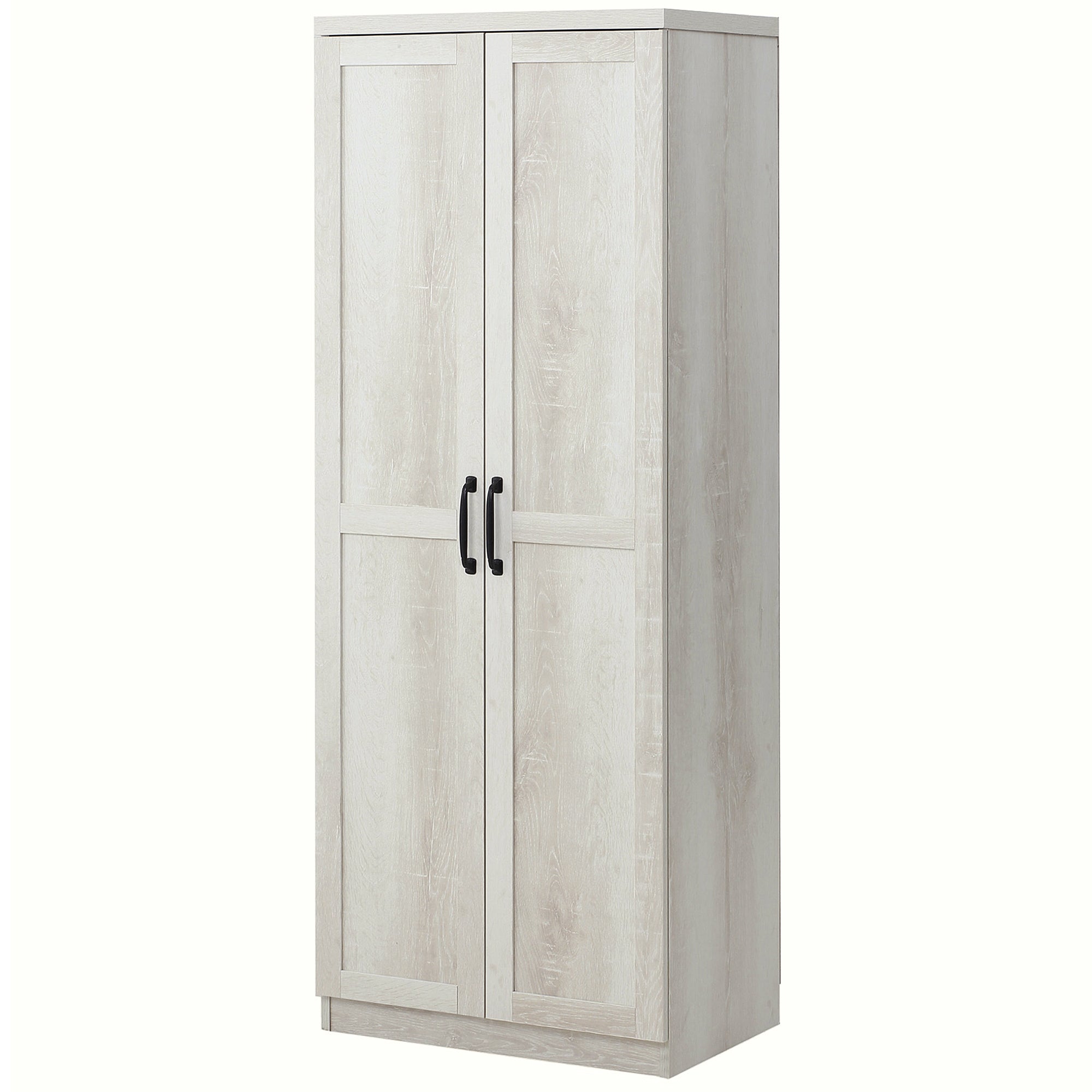 Kitchen Pantry Cabinet 63" 5-Tier Distressed White-DECOROLALA