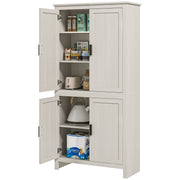 Kitchen Pantry Cabinet 64" - Antique White 4 Door-DECOROLALA